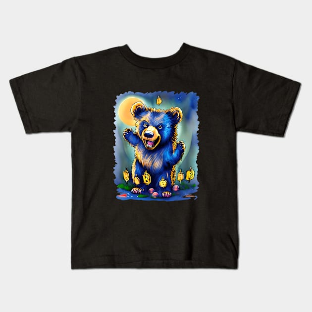 bitcoin bear Kids T-Shirt by ElArrogante